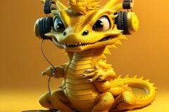 Ảnh rồng vàng 3d may mắn