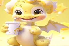 Ảnh rồng vàng 3d may mắn