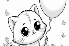 Hình tô màu con mèo dễ thương