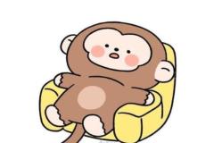 Hình vẽ con khỉ cute chibi đáng yêu
