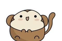 Hình vẽ con khỉ cute chibi đáng yêu