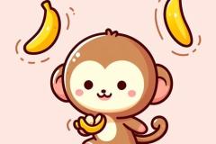 Hình vẽ con khỉ cute chibi đáng yêu