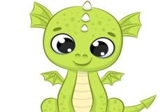 Hình vẽ con rồng chibi đáng yêu