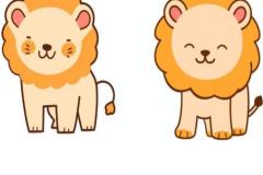 Hình vẽ con sư tử chibi đáng yêu xỉu