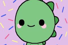 Hình vẽ con khủng long cute chibi đáng yêu cho bé tập vẽ