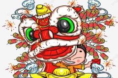 Tranh vẽ lân sư rồng đẹp