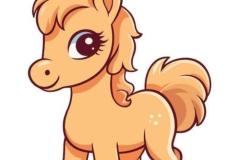 Hình vẽ cute con ngựa chibi