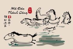 Bộ tranh vẽ mã đáo thành công đẹp