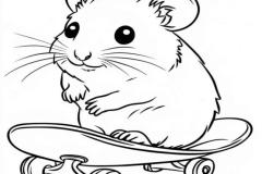 Tranh vẽ con chuột hamster cho bé tô màu