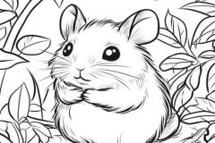 Tranh vẽ con chuột hamster cho bé tô màu
