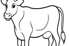Tranh vẽ con bò đơn giản đáng yêu cho bé tập tô