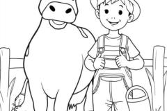 Tranh tô màu con bò nâng cao hơn cho bé