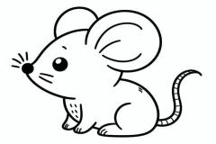 Tranh tô màu hình con chuột cute