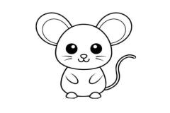 Tranh tô màu hình con chuột cute