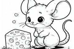 Tranh tô màu hình con chuột cute