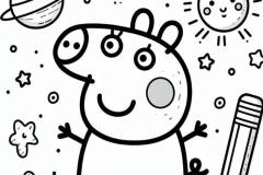 Tranh vẽ con heo peppa đáng yêu