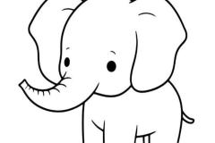 Tranh tô màu con voi đơn giản cho bé yêu