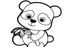 Tranh gấu trúc cho bé tô màu cute
