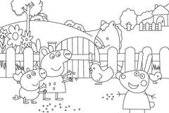 Tranh tô màu gia đình heo peppa đáng yêu xỉu