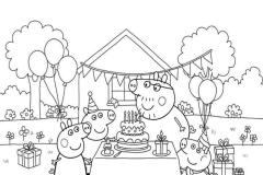 Tranh tô màu gia đình heo peppa đáng yêu xỉu