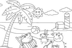 Tranh tô màu gia đình heo peppa đáng yêu xỉu