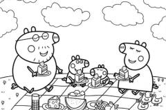 Tranh tô màu gia đình heo peppa đáng yêu xỉu