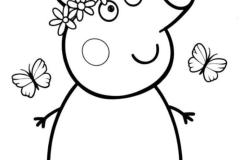 Tranh tô màu heo peppa đơn giản đáng yêu cho bé 