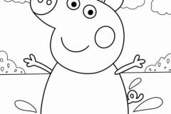 Tranh tô màu heo peppa đơn giản đáng yêu cho bé 