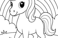 Tranh vẽ ngựa pony cho bé tập tô màu