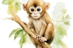 Tranh tô màu con khỉ đáng yêu