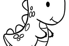 Tranh tô màu con khủng long cute