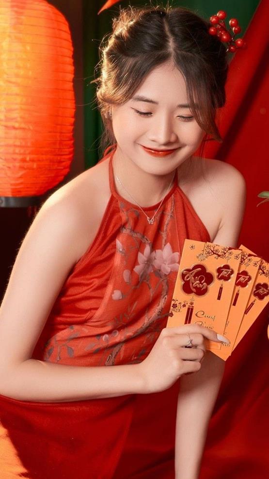 gái xinh đón tết cực cute cùng bao lì xì