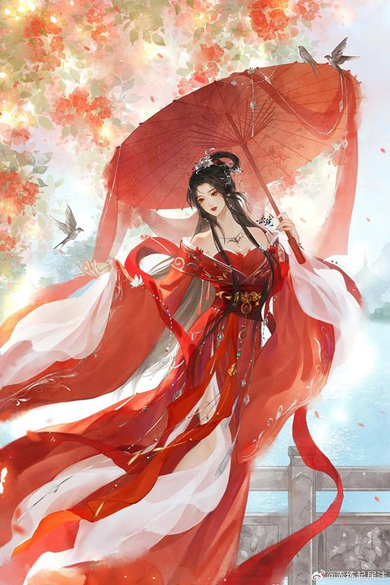 tranh cô gái cổ trang hot