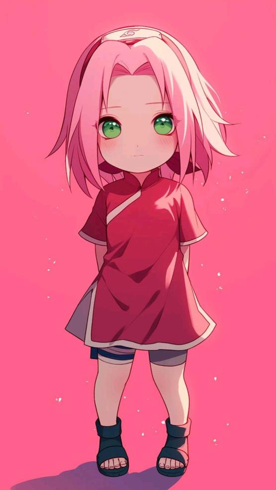 tranh vẽ anime nữ chibi - Sakura Haruno