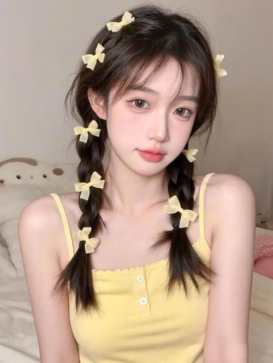 gái xinh 2k5 bện tóc 2 bên dễ thương