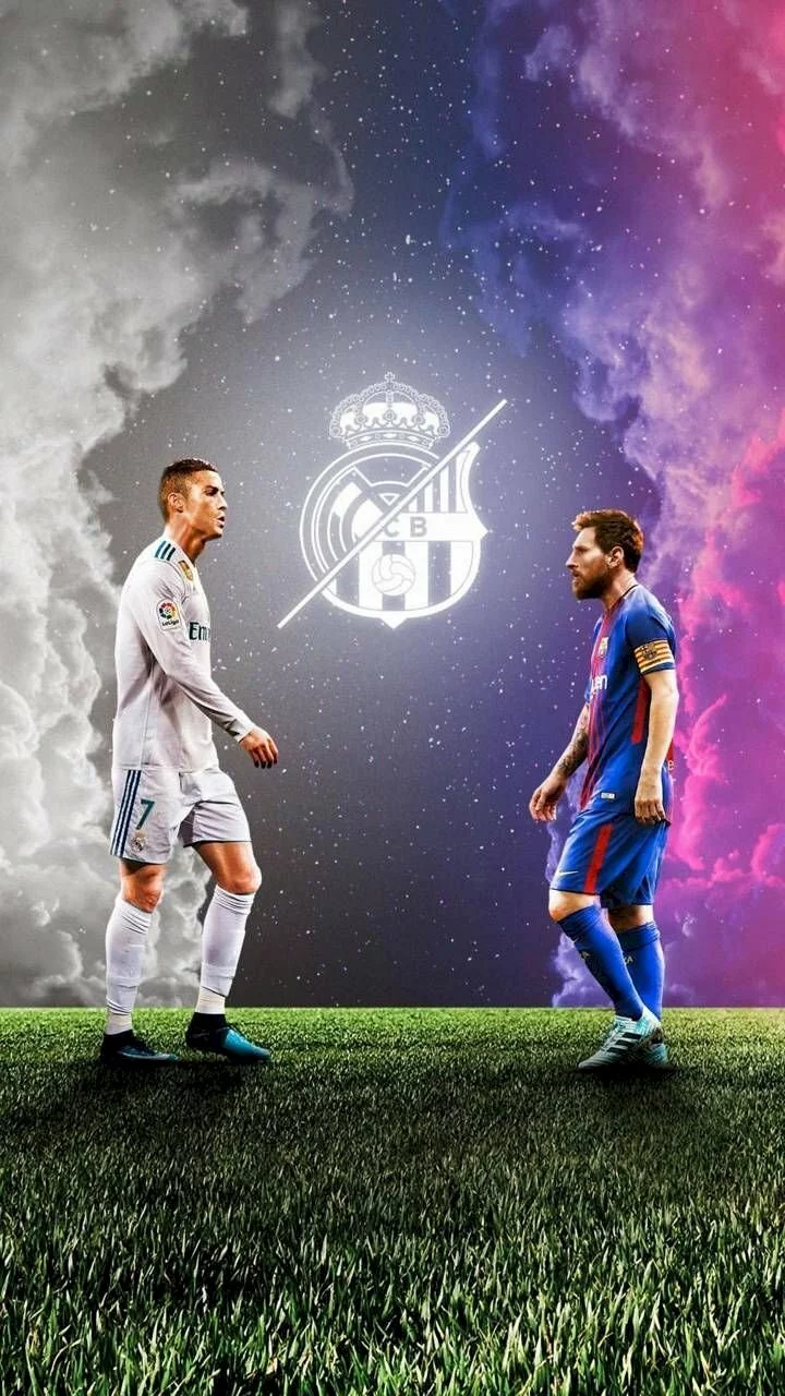 Hình nền Ronaldo Messi cùng tranh tài.