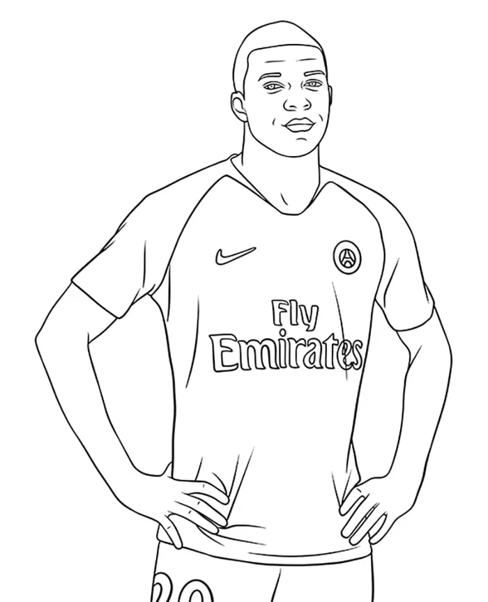 tranh tô màu Mbappé