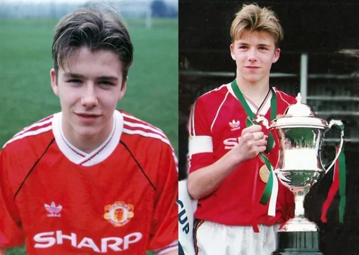 Ảnh Beckham thời trẻ cùng đồng đội ở đội trẻ MU.