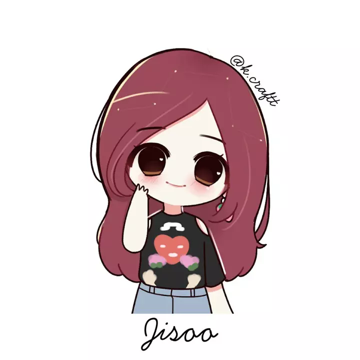 Ảnh Jisoo chibi với biểu cảm siêu hài và đáng yêu.