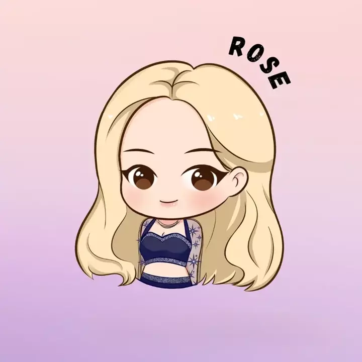 Ảnh Rosé chibi thanh thoát và nhẹ nhàng.