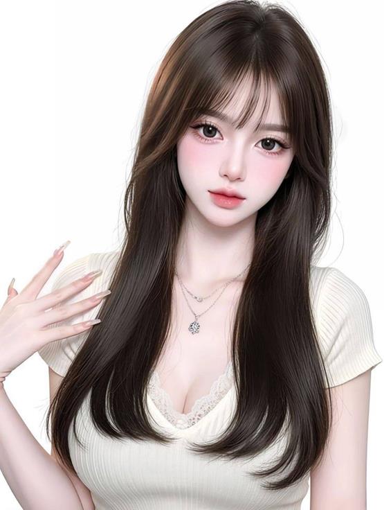 Chân dung anime nữ tóc dài xõa
