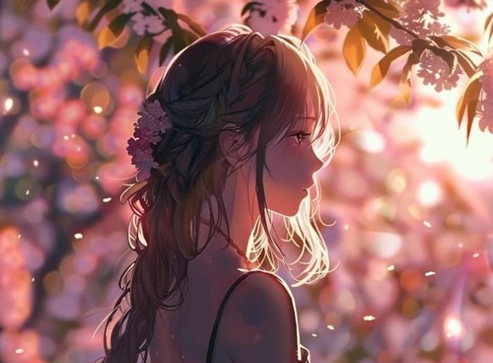 hình nền ảnh cô gái buồn quay lưng anime