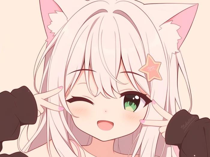 hình ảnh cô gái cute anime tai mèo