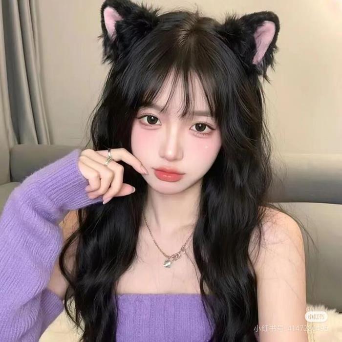 Hình gái douyin cute đeo bờm tai thỏ