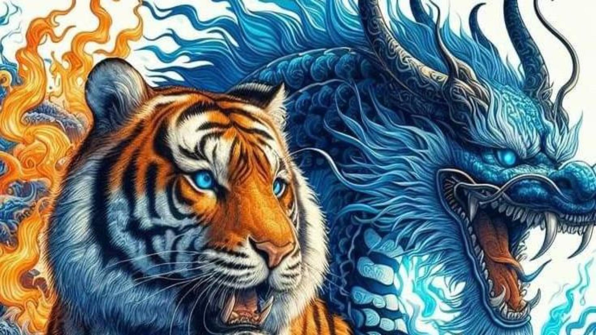 Hình nền máy tính ảnh hổ và rồng 