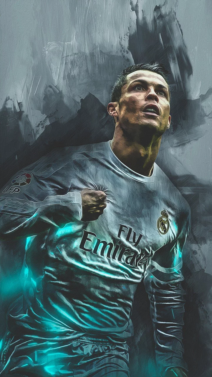 Hình nền Ronaldo đẹp 3D với hiệu ứng ánh sáng nổi bật.