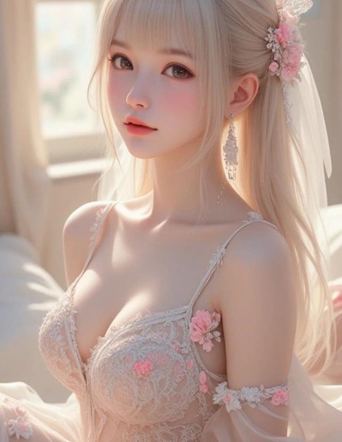 hình gái ngực đẹp 3d phong cách ngọt ngào