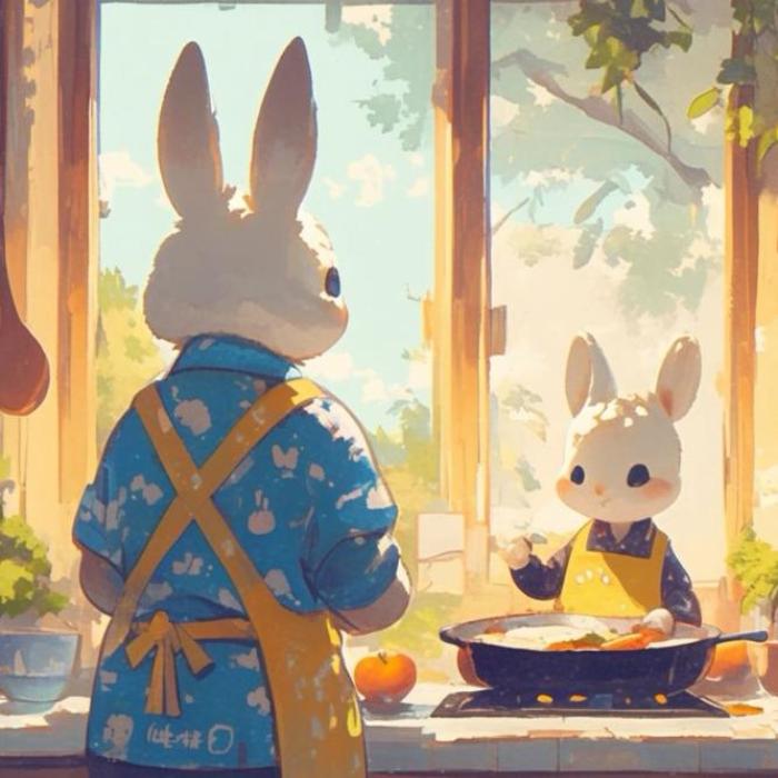 Hình ảnh thỏ mẹ và thỏ con cute