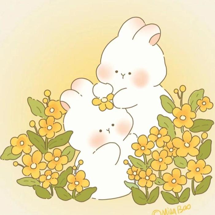 Ảnh thỏ trắng anime cute