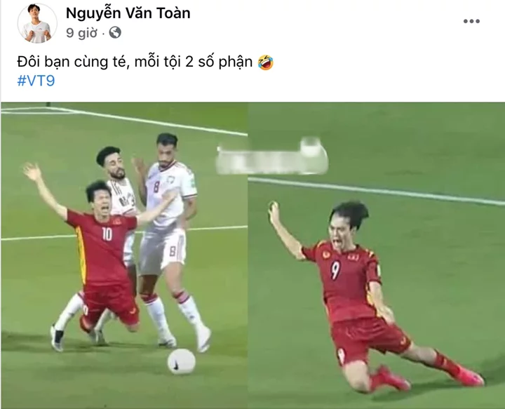 ảnh Văn Toàn ngã